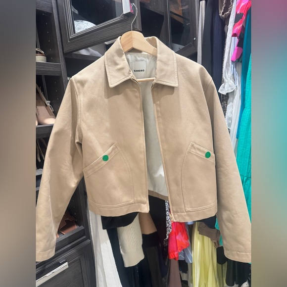 Sandro Cropped Shirt Jacket / Size 34 - Picture 8 of 14